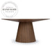 Modern Round Rock Plate Marble and Walnut Wood Dining Table