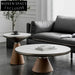 Modern Round Rock Plate Top Coffee Table for Stylish Living Rooms