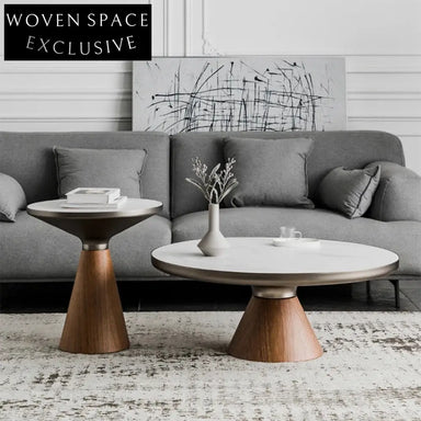 Modern Round Rock Plate Top Coffee Table for Stylish Living Rooms