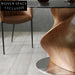 Modern Round Sintered Stone Dining Table with Helical Walnut Wood Base