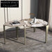 Modern Round Slate Top Metal Base Nesting Coffee Table Set