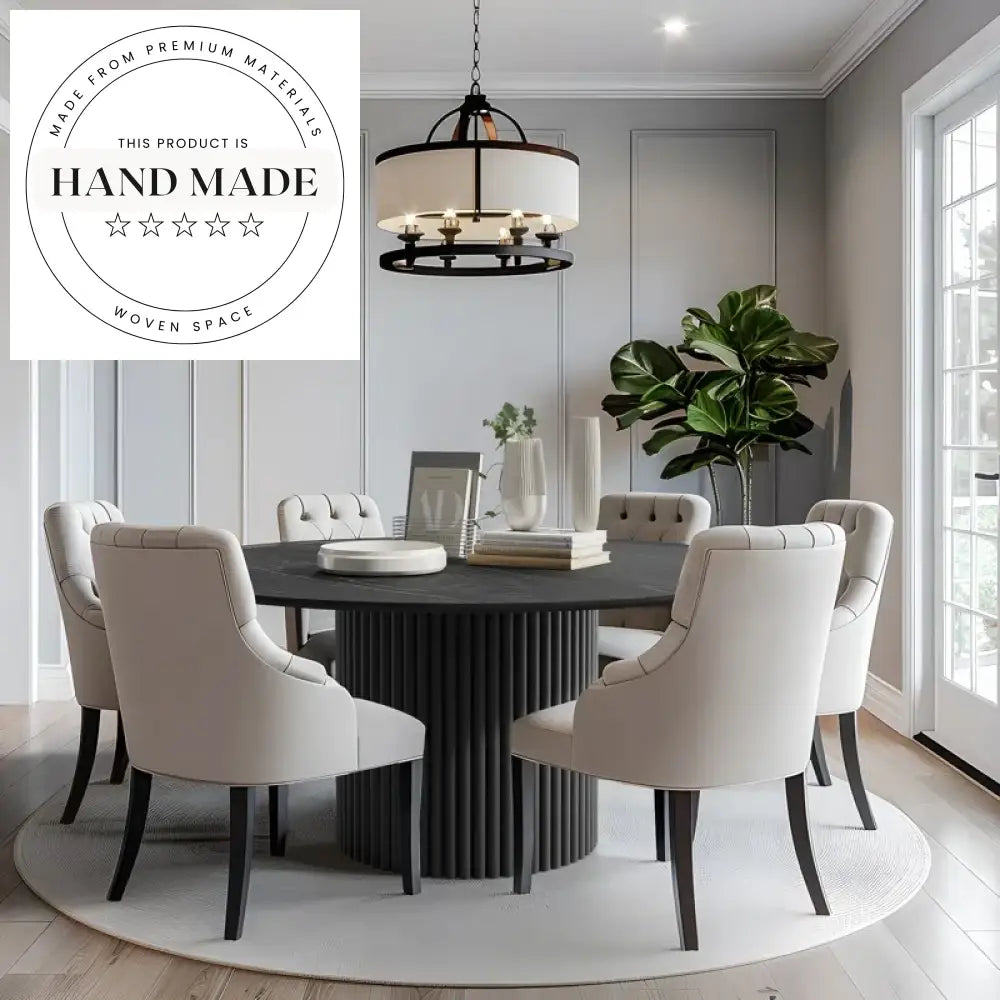 Modern Round Solid Oak Pedestal 6-8 Seater Dining Table