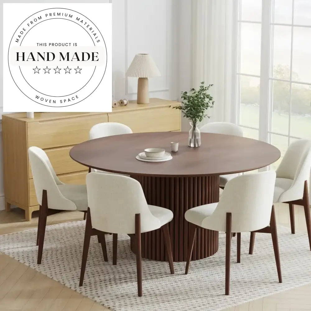 Modern Round Solid Oak Pedestal 6-8 Seater Dining Table