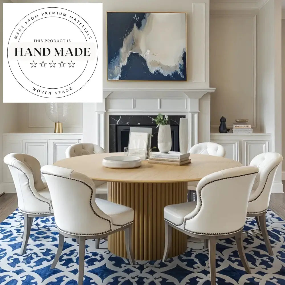 Modern Round Solid Oak Pedestal 6-8 Seater Dining Table