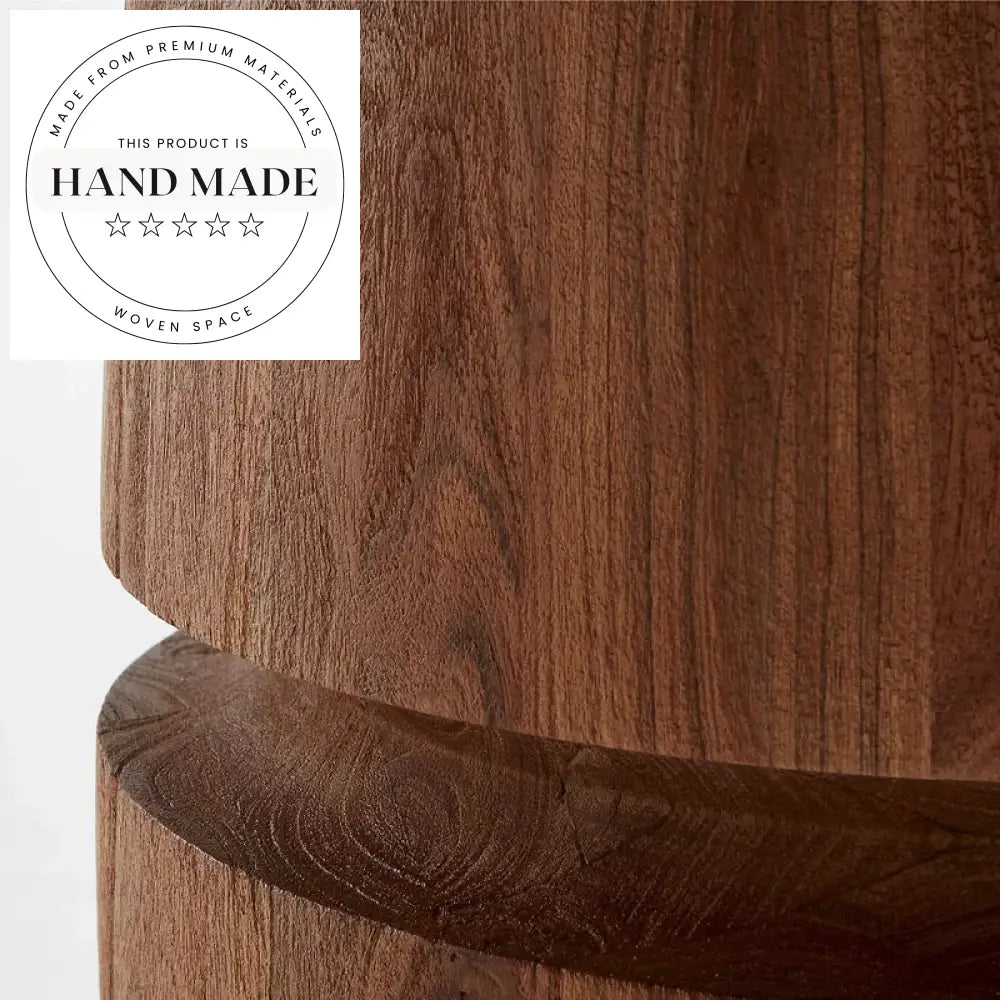 Modern Round Solid Oak Table with Cylindrical Base Dining Table