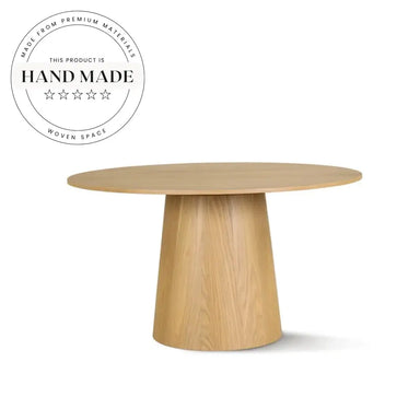 Modern Round Solid Oak Vintage Wood 8 Seater Dining Table