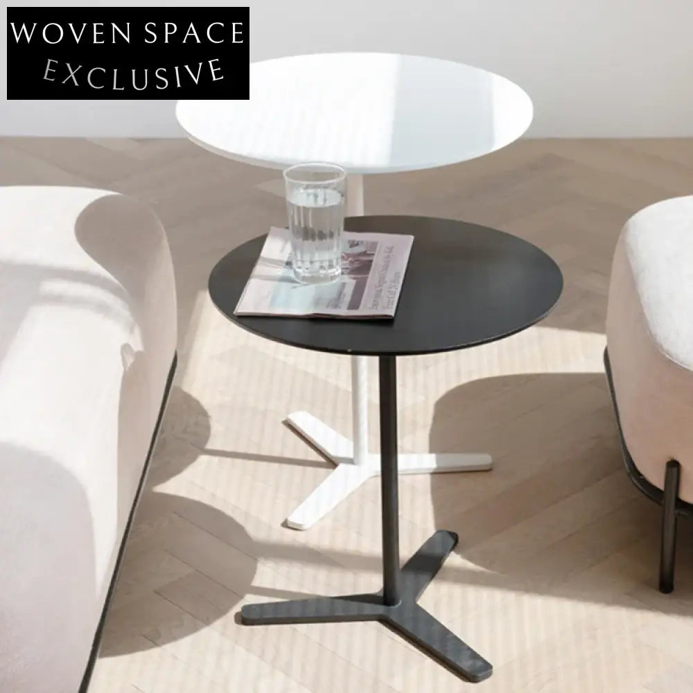 Modern Round Solid Wood Coffee Side Table for Living Room