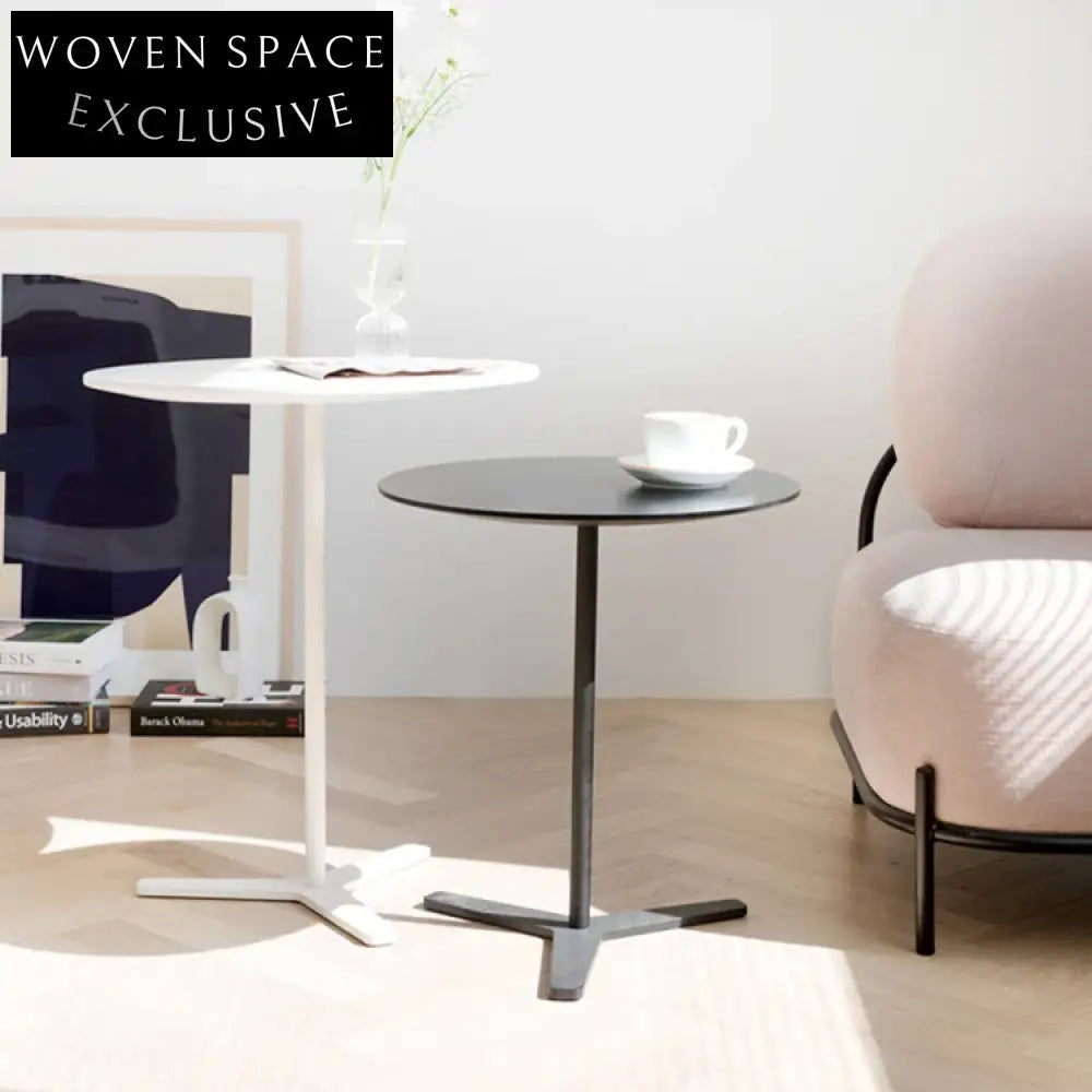 Modern Round Solid Wood Coffee Side Table for Living Room