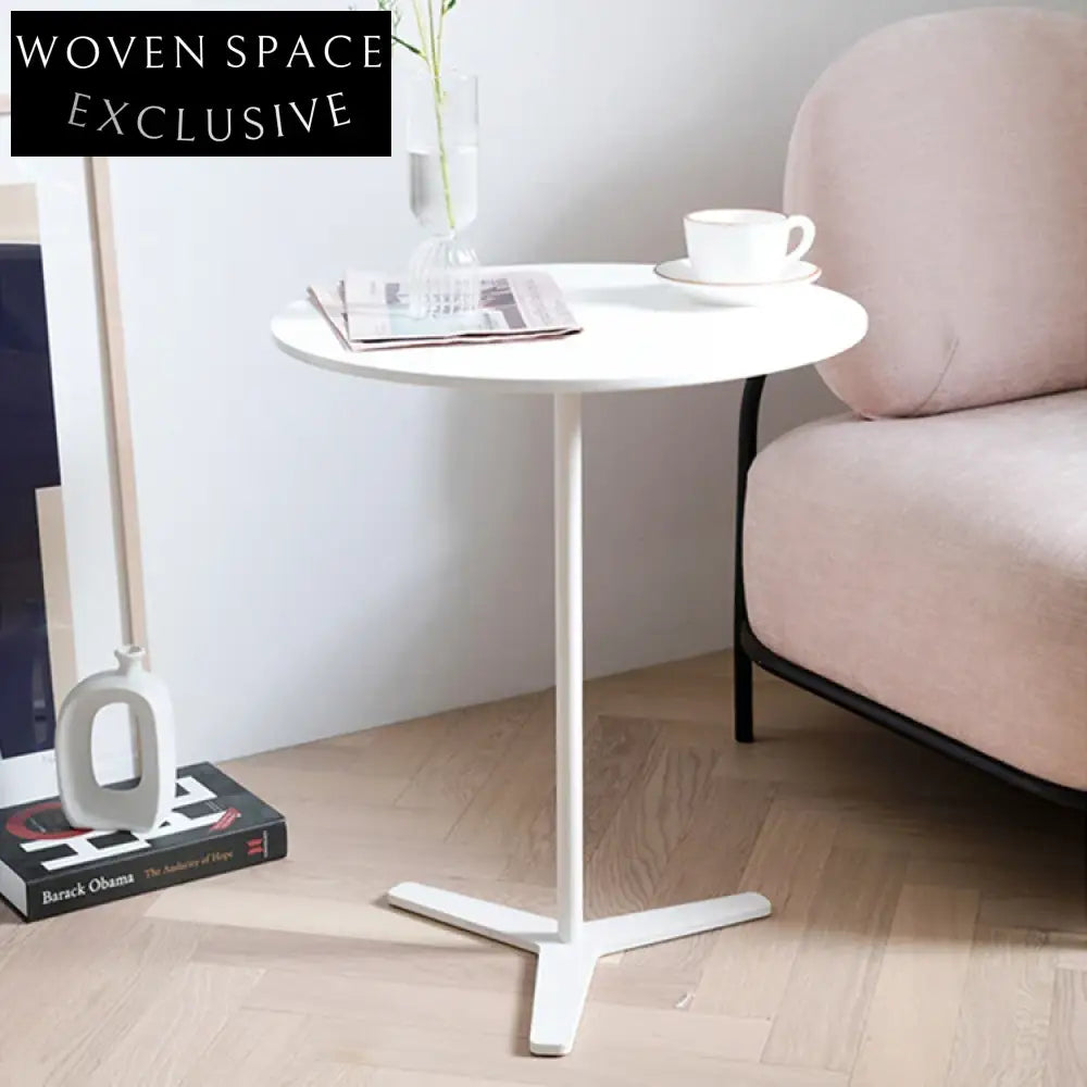 Modern Round Solid Wood Coffee Side Table for Living Room