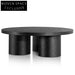 Modern Round Solid Wood Coffee Table for Living Room, Elegant Wooden Side Table