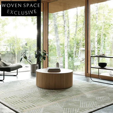 Modern Round Solid Wood Coffee Table Set with Natural Finish