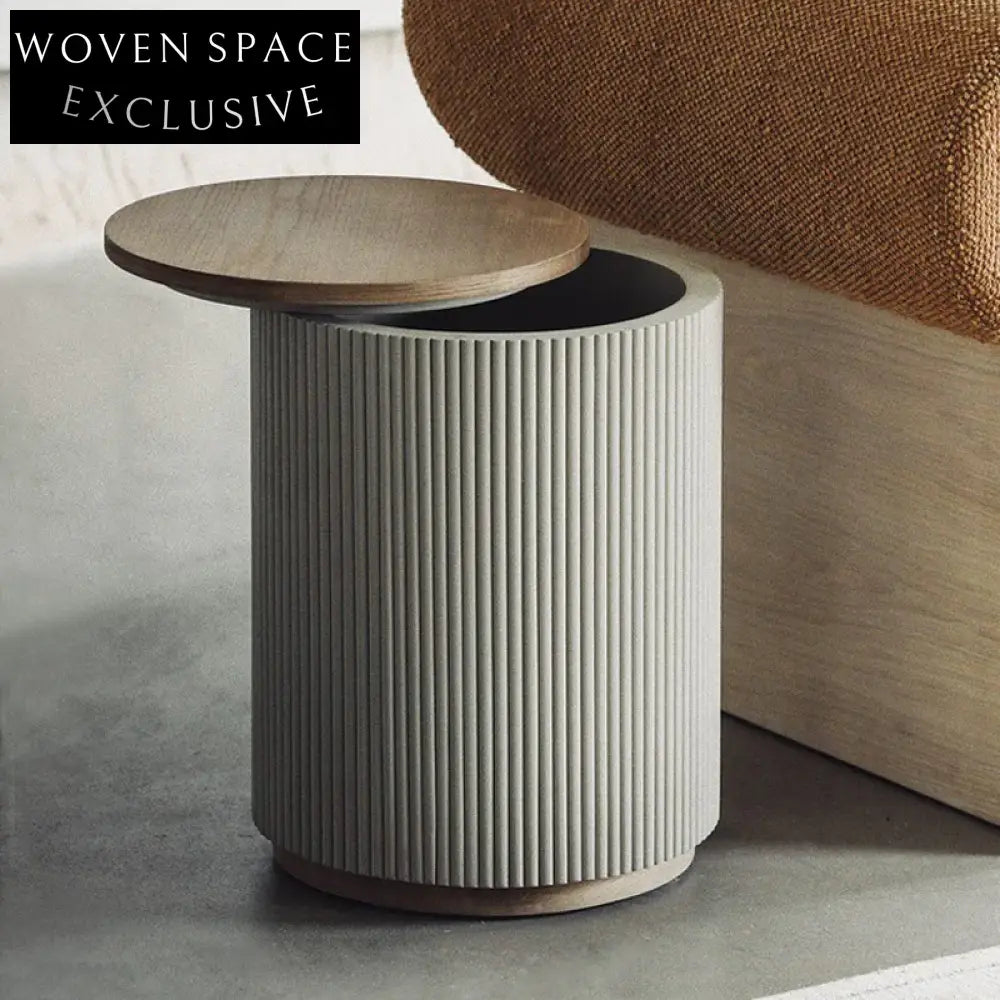 Modern Round Solid Wood Coffee Table with Drawer Storage for Living Room