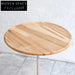 Modern Round Solid Wood Coffee Table with Stone Base, Walnut Finish
