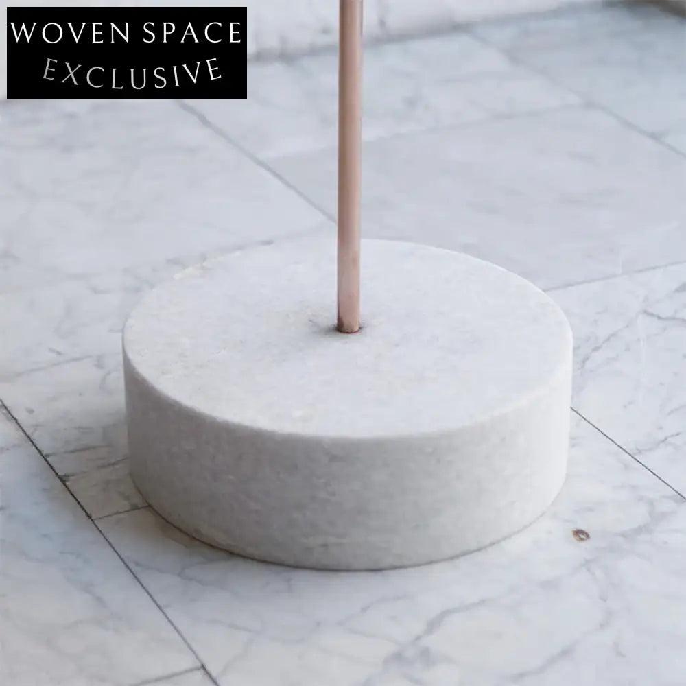 Modern Round Solid Wood Coffee Table with Stone Base, Walnut Finish