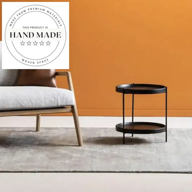 Modern Round Solid Wood Double Layer Living Room Side Table