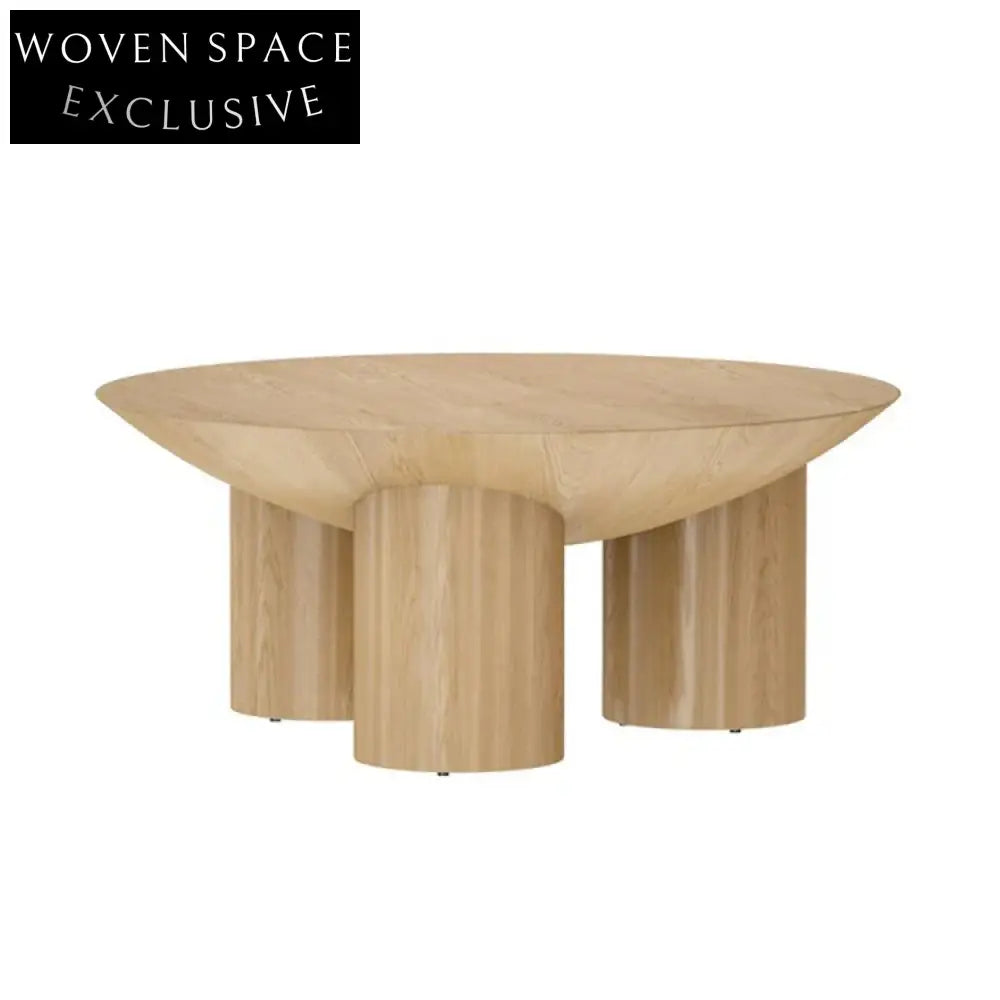 Modern Round Solid Wood Elephant Leg Living Room Coffee Table