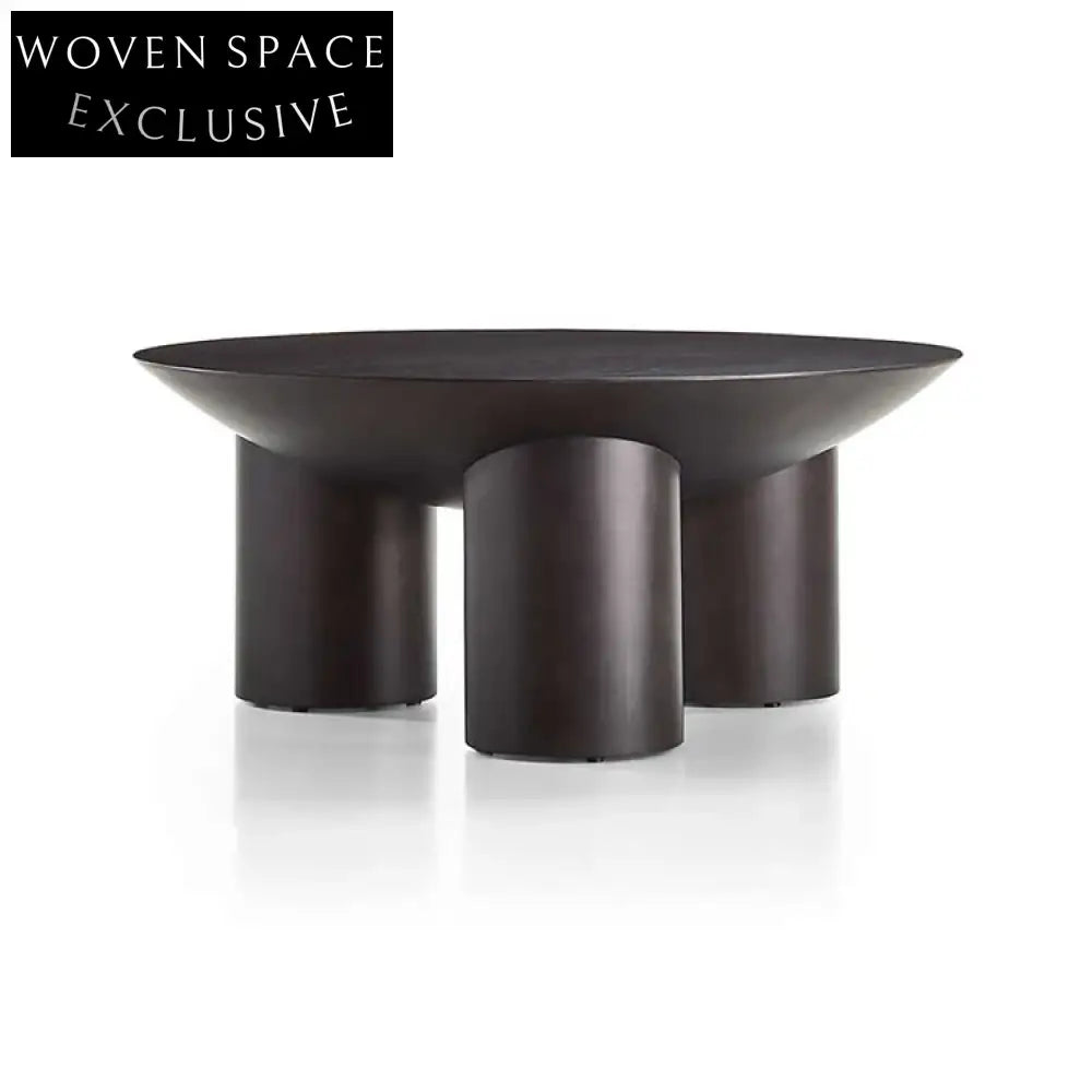 Modern Round Solid Wood Elephant Leg Living Room Coffee Table