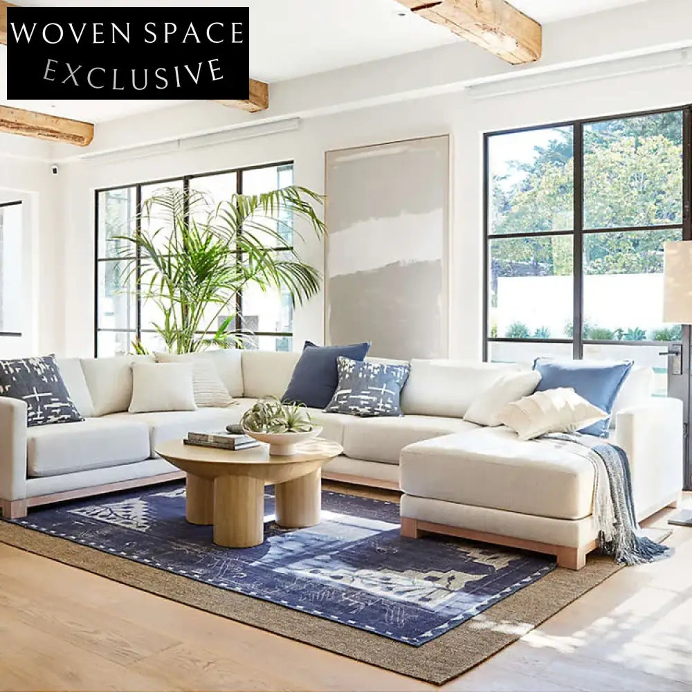 Modern Round Solid Wood Elephant Leg Living Room Coffee Table