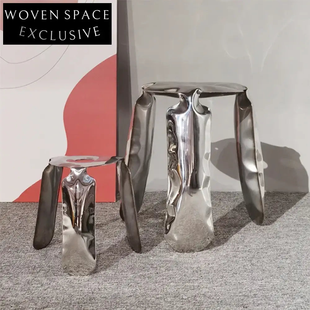 Modern Round Stainless Steel Balloon Stool Chair - Versatile Home Accent Table