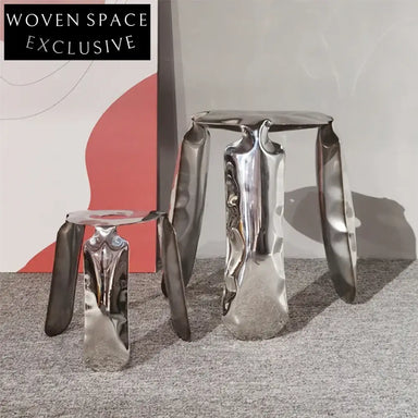 Modern Round Stainless Steel Balloon Stool Chair - Versatile Home Accent Table