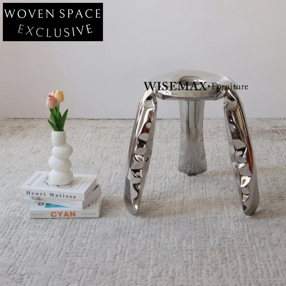 Modern Round Stainless Steel Balloon Stool Chair - Versatile Home Accent Table