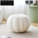 Modern Round Teddy Fabric Pumpkin Ottoman Pouf Stool for Cozy Living Rooms