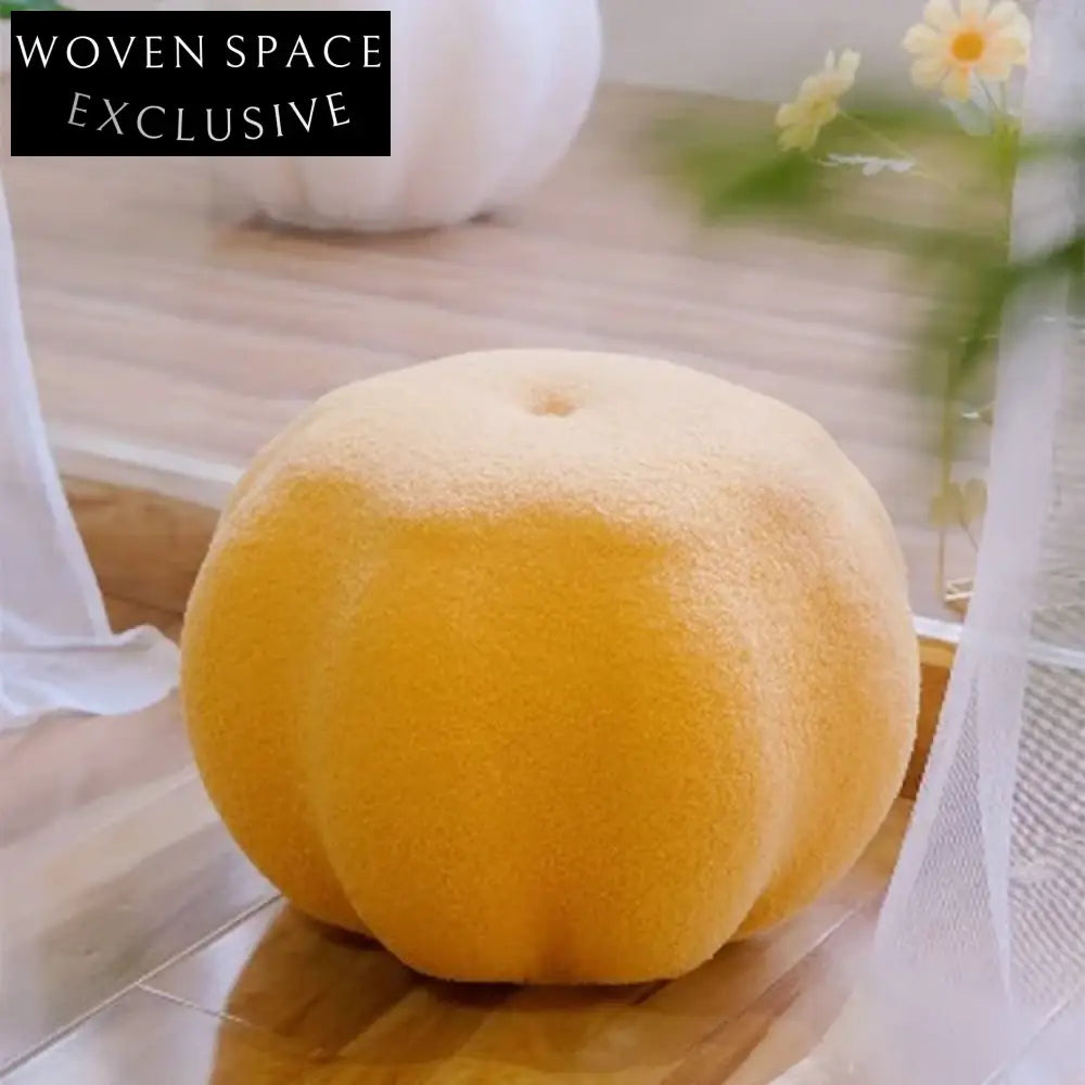 Modern Round Teddy Fabric Pumpkin Ottoman Pouf Stool for Cozy Living Rooms