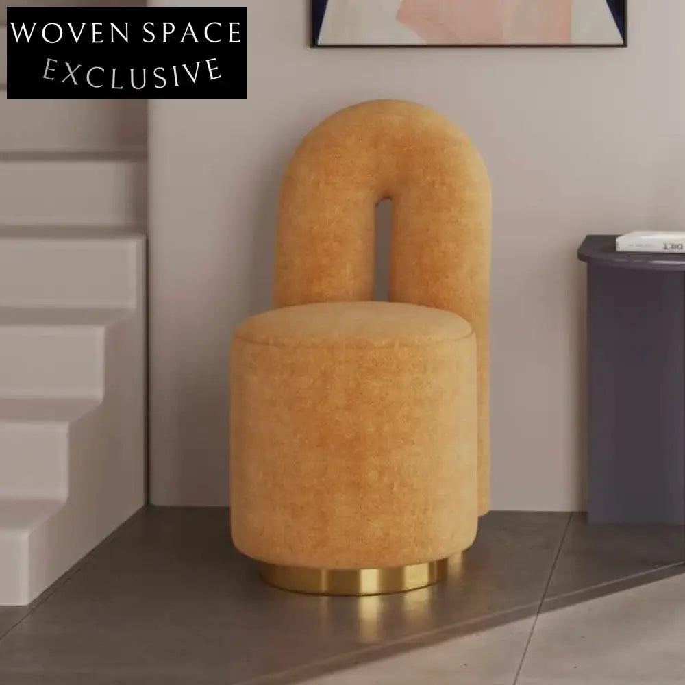 Modern Round Teddy Fabric Upholstered Ottoman Stool for Versatile Spaces