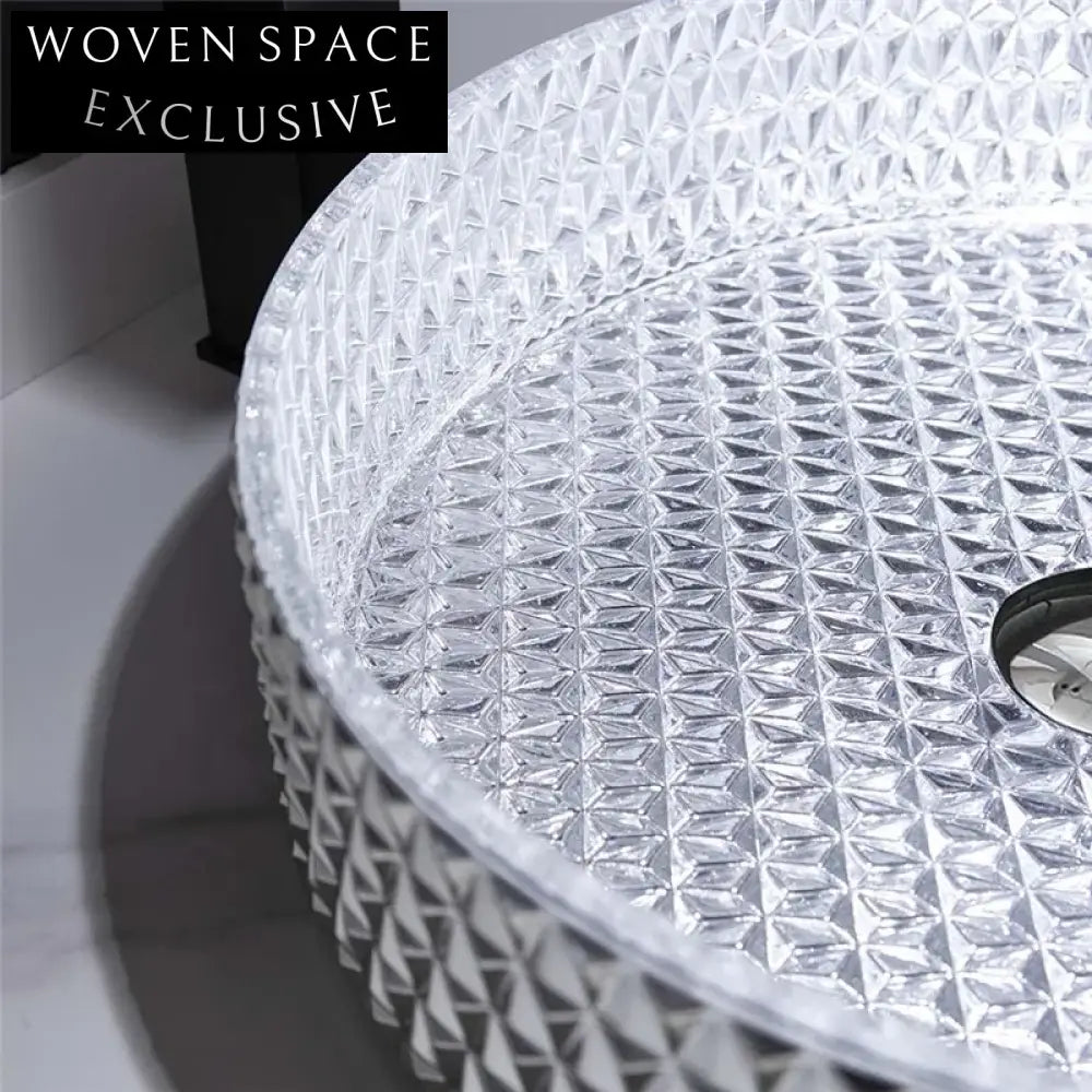 Modern Round Tempered Glass Bathroom Vanity Countertop Art Basin