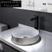 Modern Round Tempered Glass Bathroom Vanity Countertop Art Basin