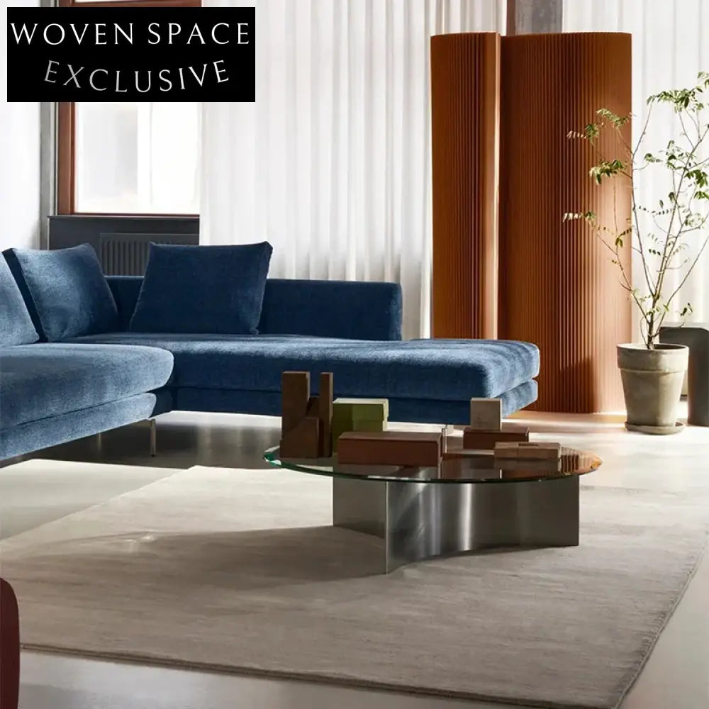 Modern Round Tempered Glass Coffee Table, Stainless Steel Base, Living Room Centerpiece