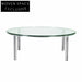 Modern Round Tempered Glass Stainless Steel Frame Living Room Coffee Table