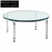 Modern Round Tempered Glass Stainless Steel Frame Living Room Coffee Table