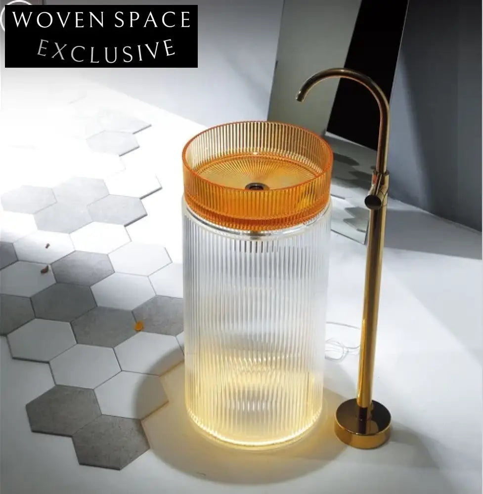 Modern Round Transparent Tempered Glass Vessel Basin Bathroom Sink Bowl