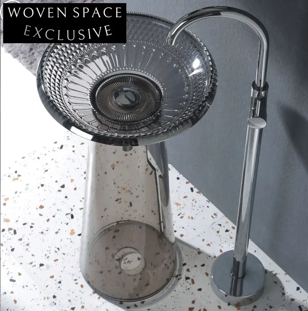 Modern Round Transparent Tempered Glass Vessel Basin Bathroom Sink Bowl