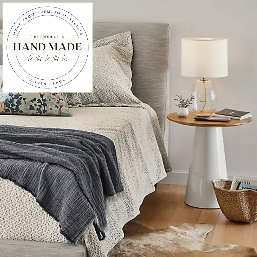 Modern Round White Marble Top and Black Metal Side Table