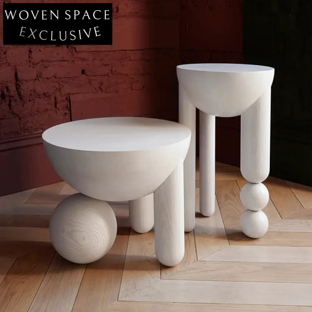 Modern Round Wood Living Room Table with Irregular Base Design Coffee Table