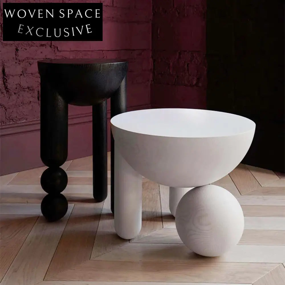 Modern Round Wood Living Room Table with Irregular Base Design Coffee Table