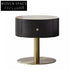 Modern Round Wood Metal Nightstand Side Table for Bedroom Living Room