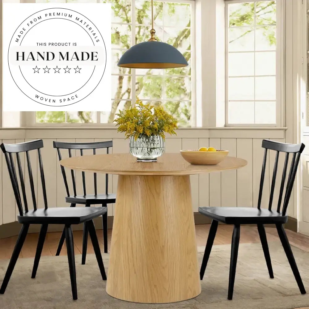 Modern Round Wooden Bistro Pedestal Dining Table for Commercial Use