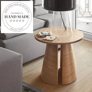 Modern Round Wooden Coffee Corner Apartment Side Table