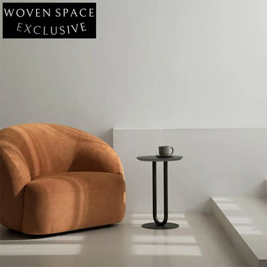 Modern Round Wooden Coffee Table Black White Finish Living Room Accent Table