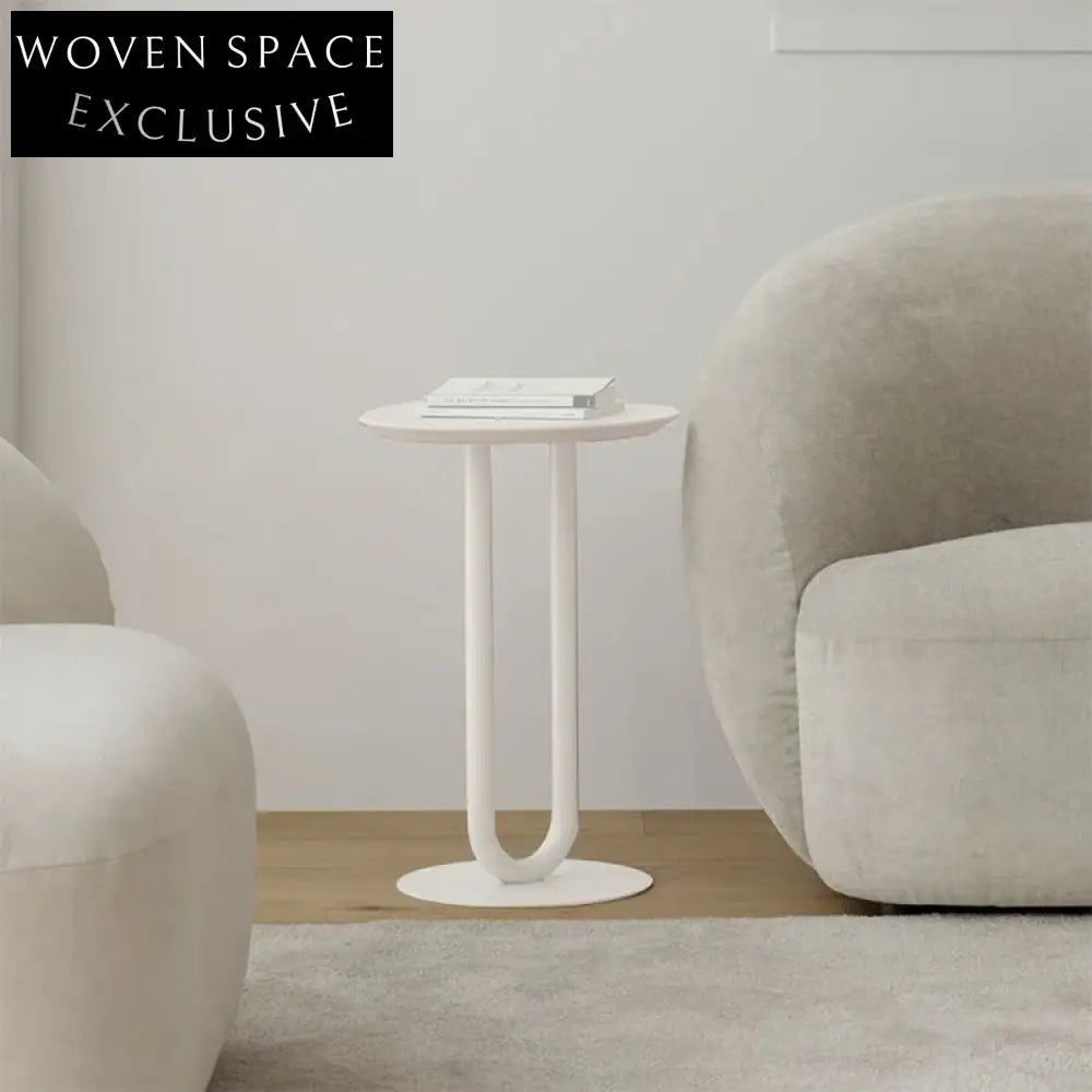 Modern Round Wooden Coffee Table Black White Finish Living Room Accent Table