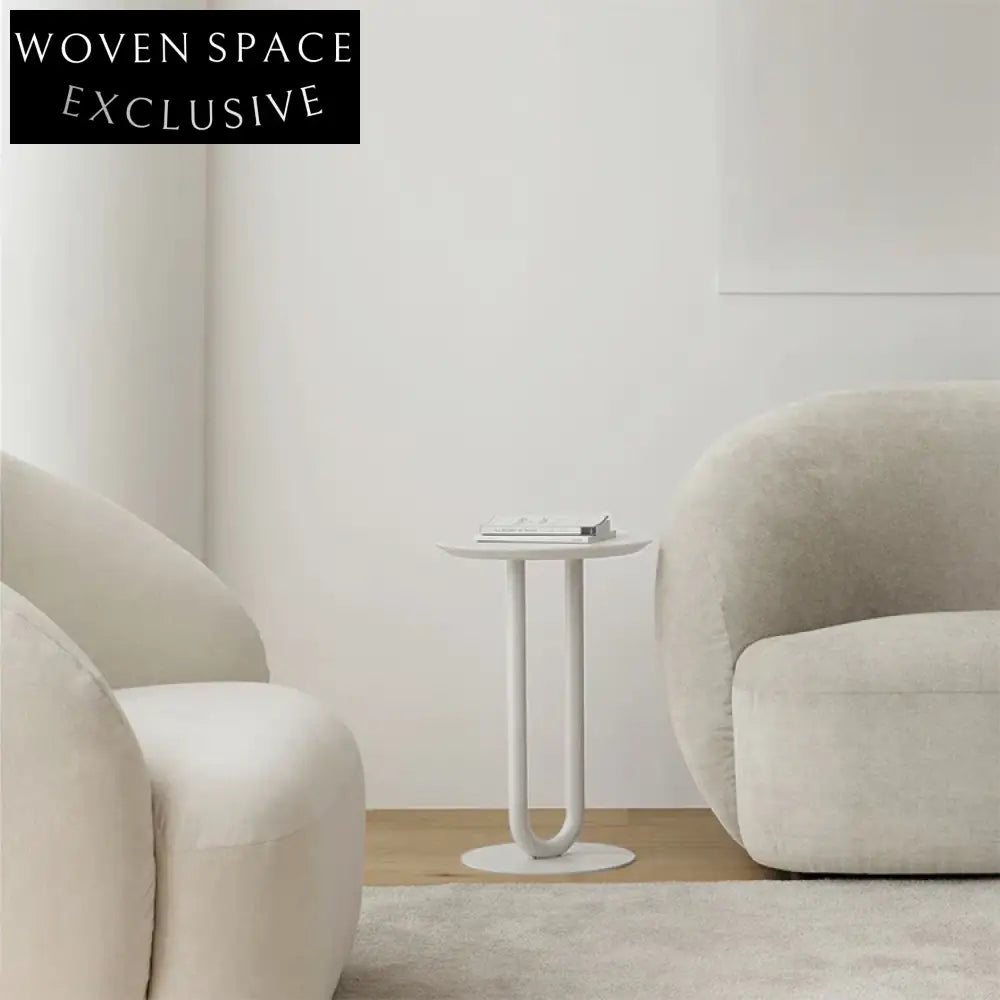 Modern Round Wooden Coffee Table Black White Finish Living Room Accent Table