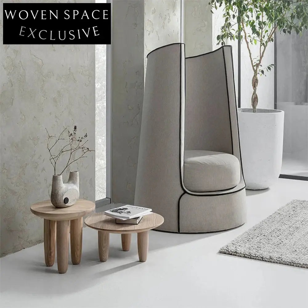 Modern Round Wooden Coffee Table Elegant Sofa Side Cafe Tea Table