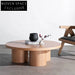 Modern Round Wooden Coffee Table for Living Room Spaces Accent Furniture