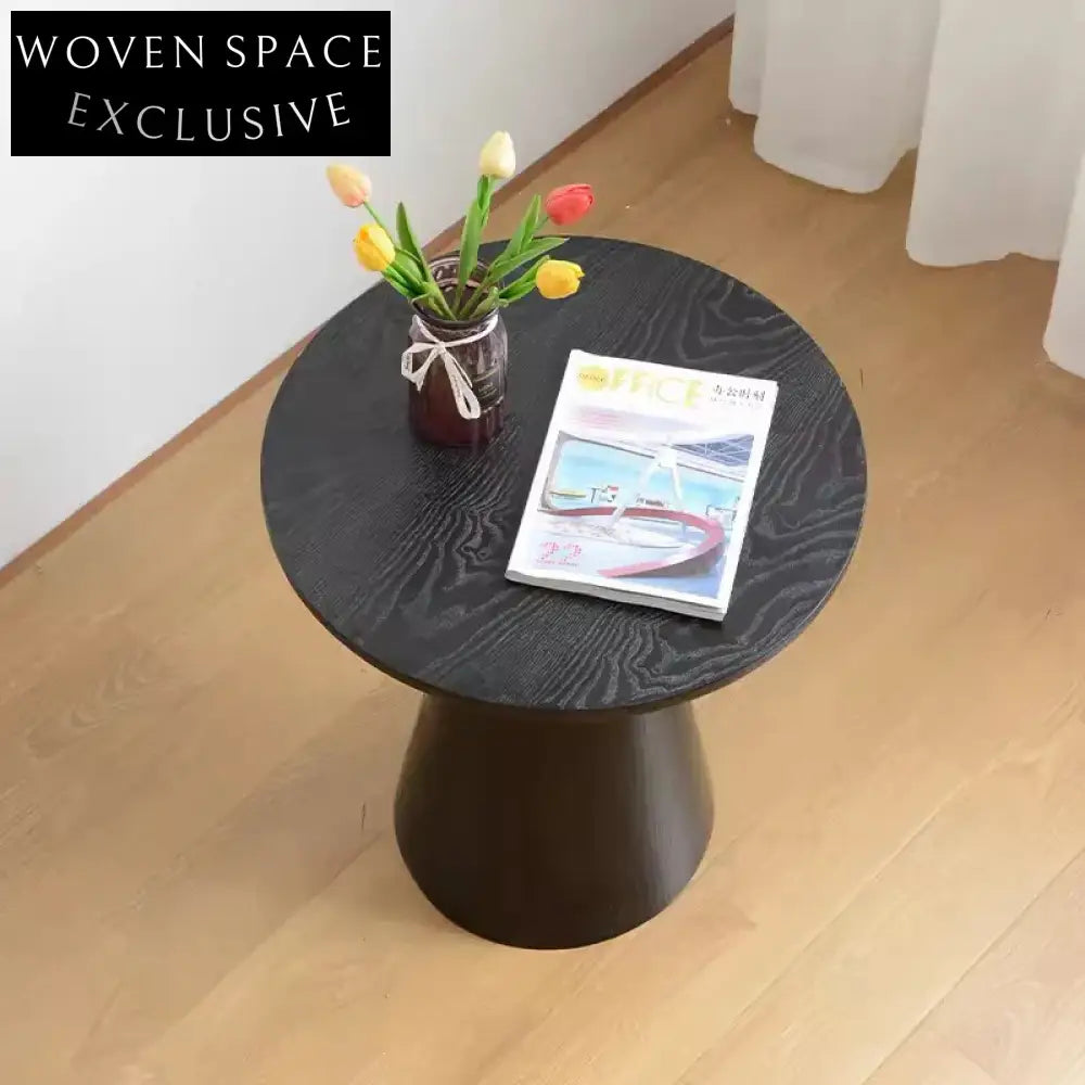 Modern Round Wooden Coffee Table, Minimalist Design Side End Accent Table