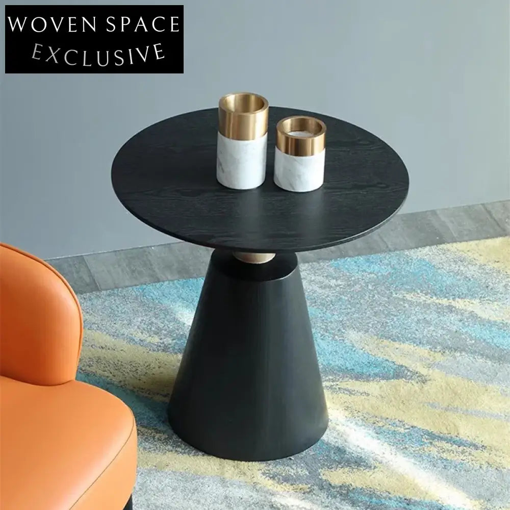 Modern Round Wooden Coffee Table, Minimalist Design Side End Accent Table