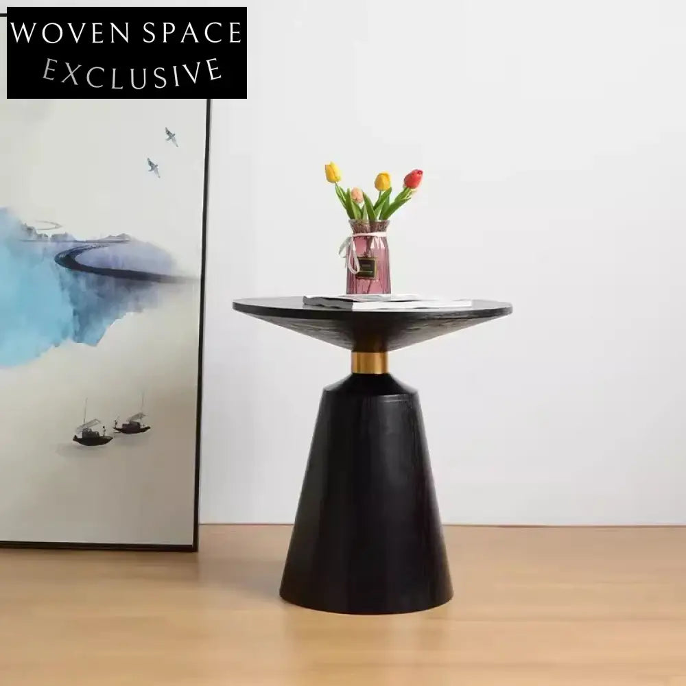 Modern Round Wooden Coffee Table, Minimalist Design Side End Accent Table