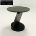 Modern Round Z-Shaped Wood Side Table, Living Room Bedroom End Table